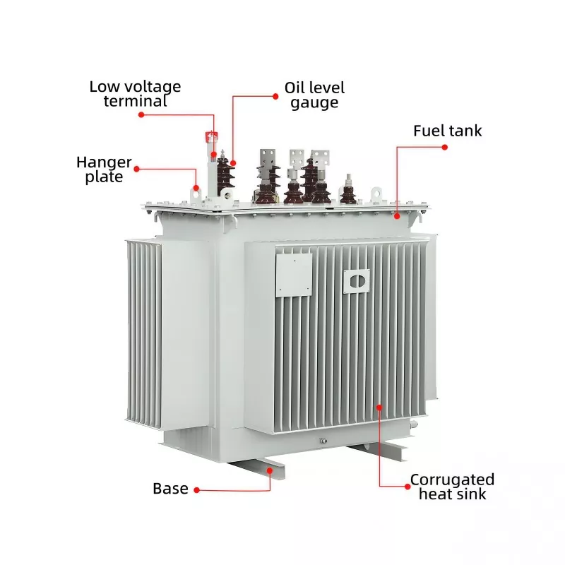 11KV உள்ளீடு 0.4KV வெளியீடு மூன்று கட்ட எண்ணெய் மூழ்கிய மின்மாற்றி